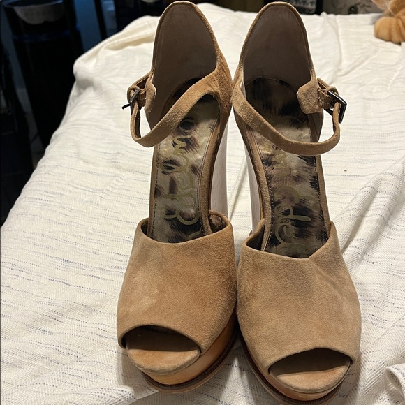 Sam Edelman Open Toe Suede Wedge Sandals W’s 9 - Picture 3 of 4